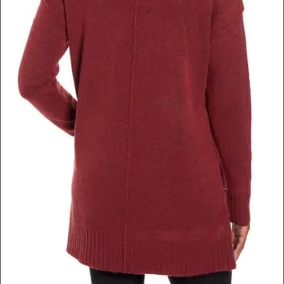 Caslon Red Cordovan Side Snap Tunic Sweater Size Small - Picture 2 of 9